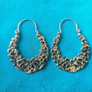 Egyptian Arabesque Gold Vermeil Earrings